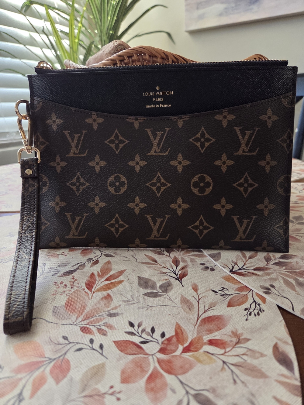 Louis Vuitton Monogram Canvas Brown Wristlet Pouch